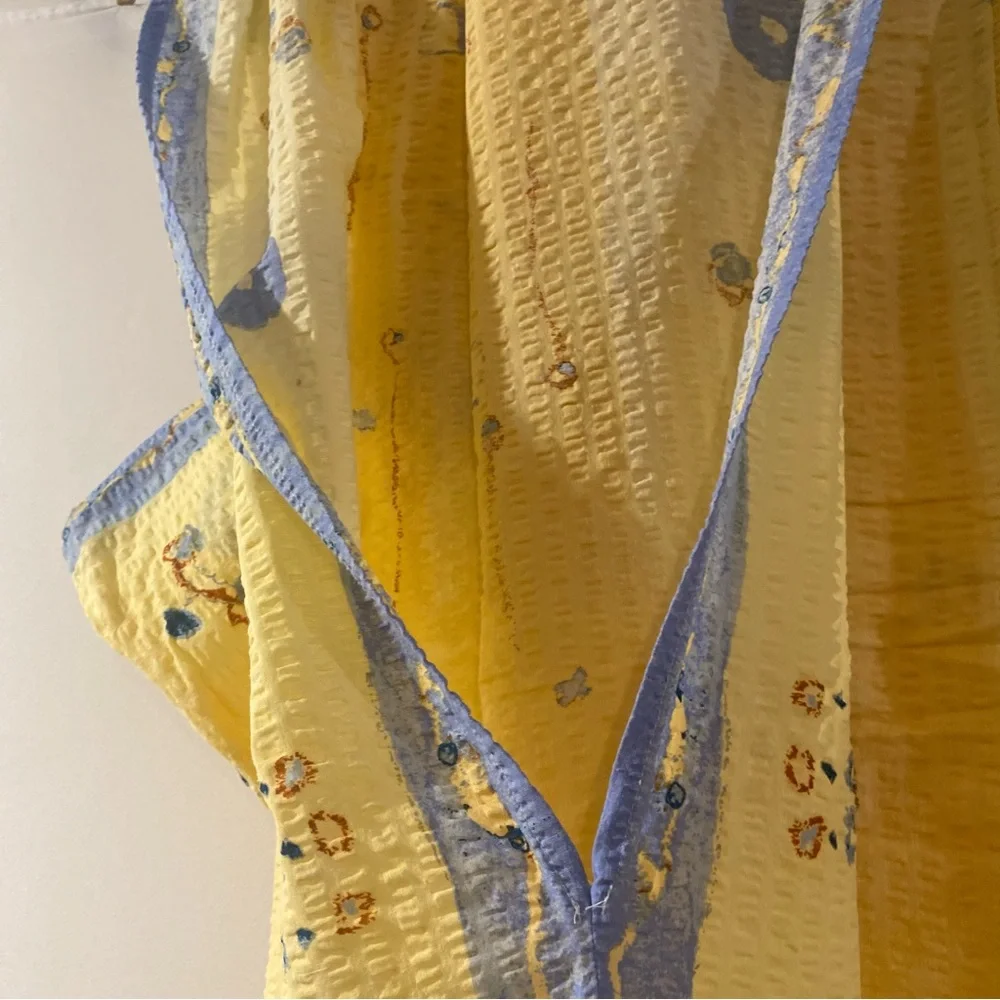 Vintage Yellow & Blue Duvet Cover & Set Of 2 Pillow Shams
